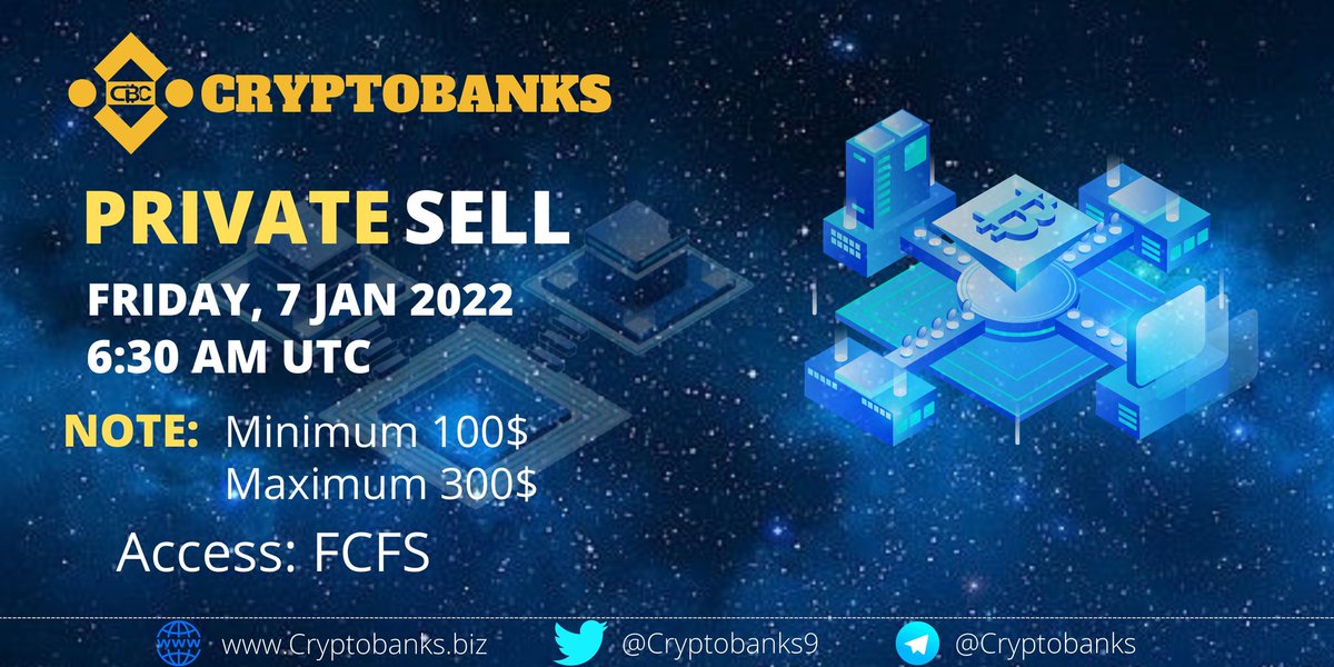 We are thrilled to announce that the long awaited #CRYPTOBANKS (CBC) private sale will launch on January 7th, 2022.
Read more...
Cryptobanks.medium.com