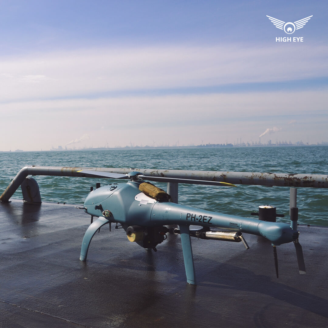 HighEyeNL's tweet photo. The #Airboxer VTOL UAV is a compact, lightweight, and portable unmanned aerial vehicle that can be launched from any vessel, requiring only 4x4 meters. #HighEye #NoCompromises #UAV #VTOL #Engineering #unmannedaviation #aviation https://t.co/BFr0j3WILX