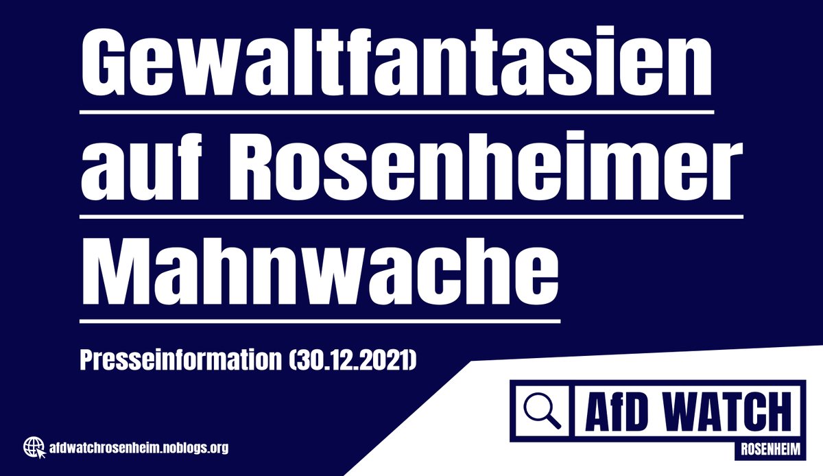 AfDWatchRo's tweet photo. Gestern fand in #Rosenheim eine Mahnwache aus dem Spektrum der Corona-Leugner statt, auf der ein „Oberfeldwebel Oberauer“ (vermutlich stationiert in #BadReichenhall) Gewaltfantasien äußerte. Für heute sind erneut Proteste angekündigt.

https://t.co/TLTjc6V08c

 #ro2912 #ro3012 https://t.co/86C2SAXiIl