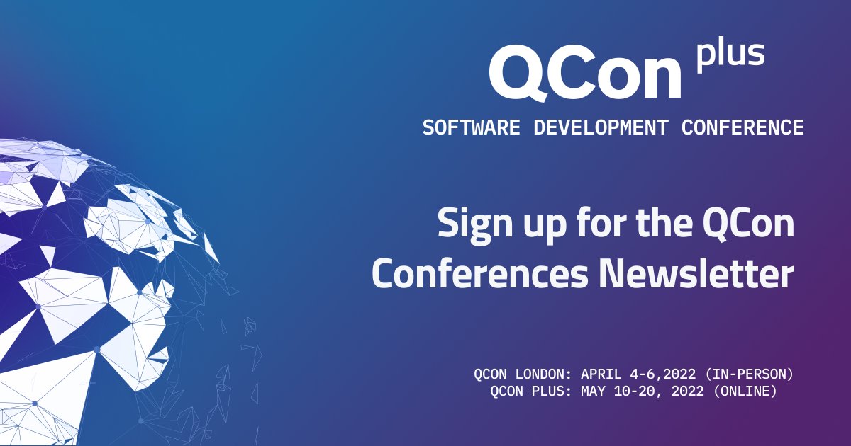 Stay up to date with the news on all QCon events. Subscribe for the newsletters and access special offers and discounts. QConLondon (April 4-6): plus.qconferences.com/#signups QConPlus (May 10-20): qconlondon.com/#signups #SoftwareConference #Software #Technology