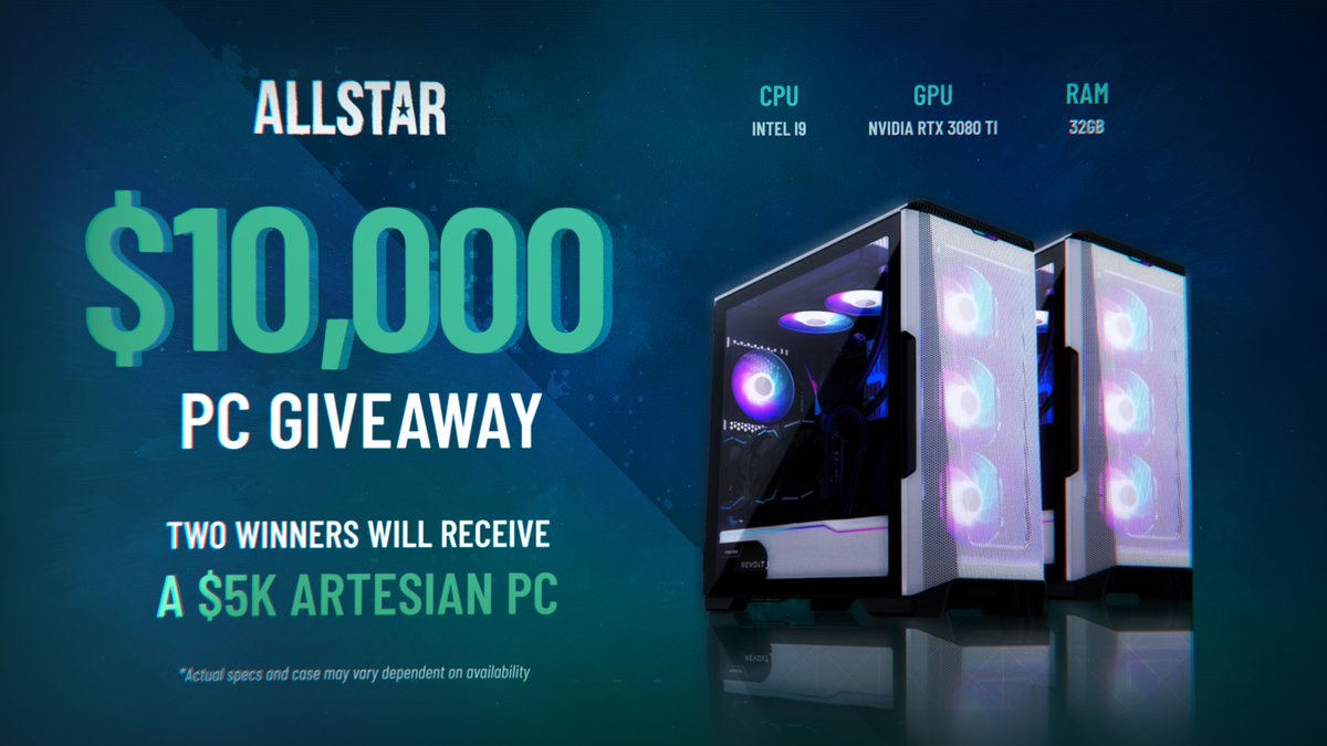 VastGG's tweet photo. Giveaway Reminder: @PlayShareStar | 2x $5,000 RTX 3080 Ti Gaming PC Giveaway

To enter, perform these actions via the link below.
- Retweet and like this tweet
- Follow @PlayShareStar

Entries close Jan 24th, at 11:59 pm pst.
https://t.co/A1bQRqwqzS https://t.co/UxcleD2Y5B