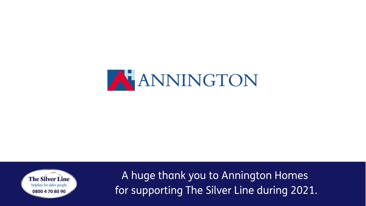 Thank you to @AnningtonHomes for supporting The Silver Line Helpline again this year. 🤍 With their help we could answer more calls to our 24/7 Helpline, offering comfort and a listening ear to thousands of isolated and lonely older people when they needed us the most.