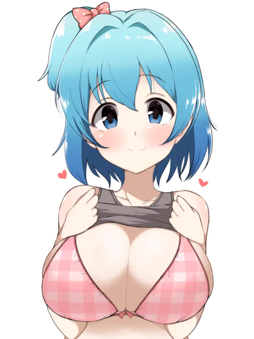 ( ' ∪ ` *)チェック柄のかわいいブラジャー見せてくれる陽奈ちゃん 