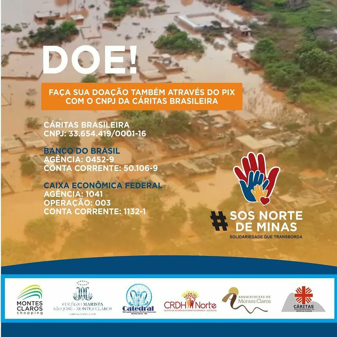 leninhamoc13's tweet photo. 🆘 SOS NORTE DE MINAS 🆘

A população do Norte de Minas, precisa do seu apoio neste momento!

Nossa região está sendo atingida por temporais, causados por um ciclone extratropical, que atingiu o Brasil neste mês de dezembro/2021.

Junte-se a campanha #SOSNorteDeMinas! https://t.co/pvZ3OAaPmz
