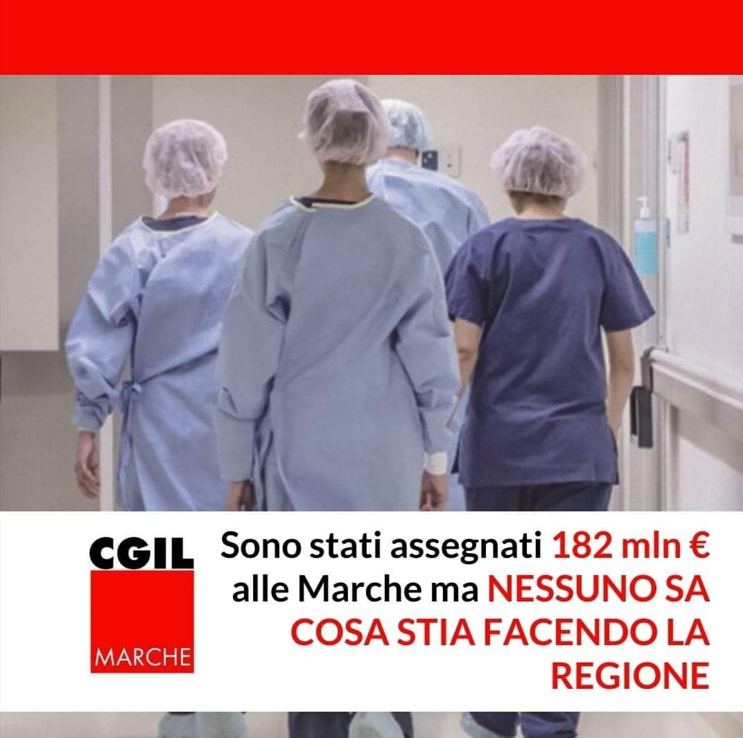 #PNNR e #sanità, assegnati alle Marche i primi 182 milioni: il tempo corre ma #Acquaroli e #Saltamartini che stanno facendo? Entro il 28 febbraio 2022 vanno presentati i progetti di cui ancora non c’è traccia <a href="/cgilnazionale/">CGIL Nazionale</a> <a href="/collettiva_news/">Collettiva</a>
marche.cgil.it/pnnr-e-sanita-…