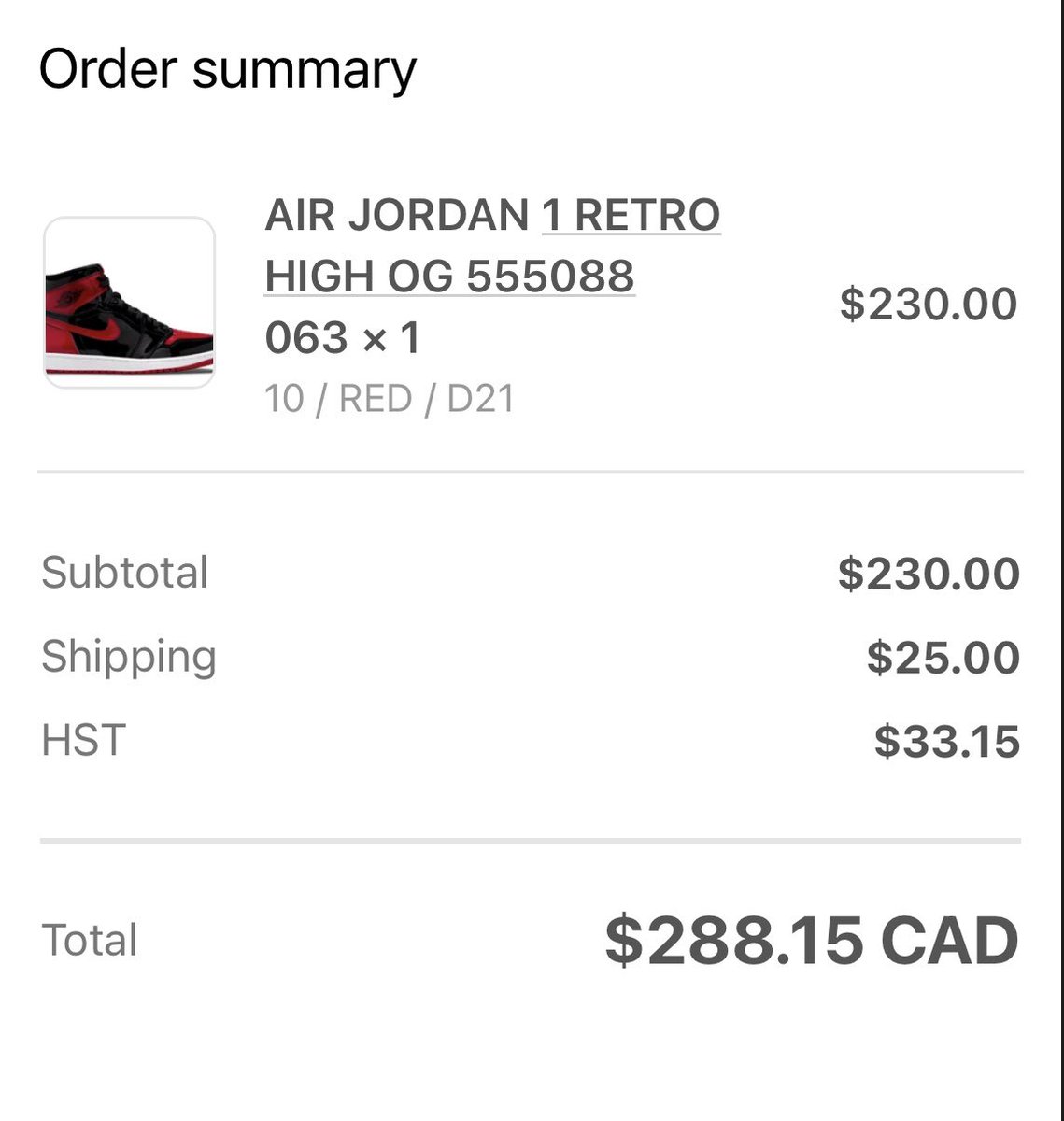 sneaker_web's tweet photo. Air Jordan 1 Patent Breds Copped on NRML. Shoutout @TheNorthCop @NorthCopped @balkobot https://t.co/LMBiAuNjvL