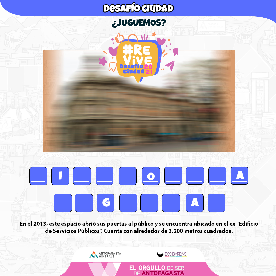 DesafioCiudadCL's tweet photo. 📌 #TriviaTime ⏰
JUGUEMOS❓🎉

¿A qué lugar de #Antofagasta se refiere la imagen 🤩?

🔸Recuerda interactuar con las publicaciones [❤️/💬] para ganar entretenidos premios 🎁

#ReViveDesafíoCiudad2021 🤩

#DesafíoCiudad #OrgulloAntofagasta
#Aminerals #DosBarbas #Trivia https://t.co/7vh6UFwctx