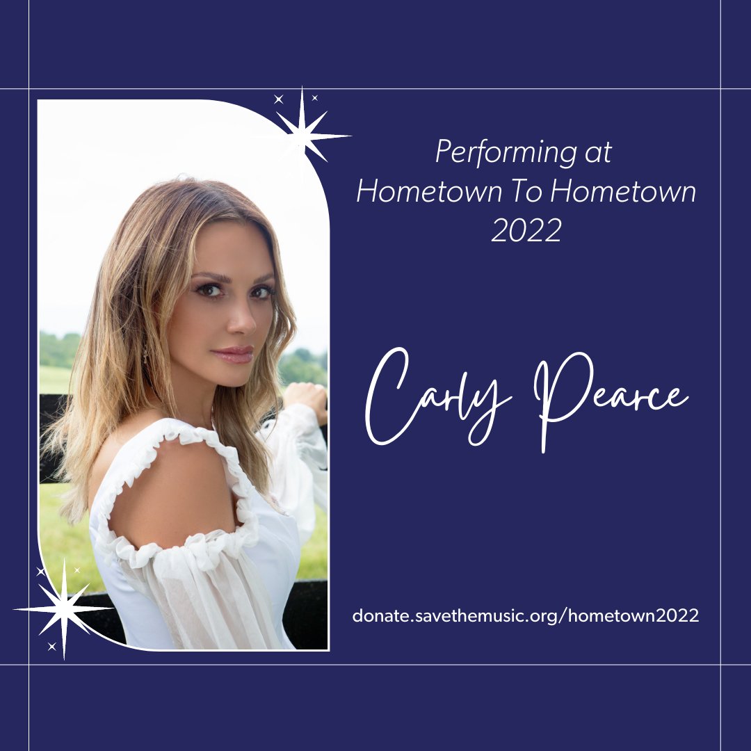 .<a href="/carlypearce/">Carly Pearce</a> is performing at Hometown To Hometown! Together w/ <a href="/thisissongfarm/">SongFarm.org</a>, we're celebrating GRAMMY Award-winning songwriters <a href="/shanemcanally/">Shane McAnally</a> &amp; <a href="/ohmyjoshosborne/">Josh Osborne</a>. Proceeds will go to music programs in the honorees' hometowns &amp; in Nashville. Get tix: donate.savethemusic.org/hometown2022