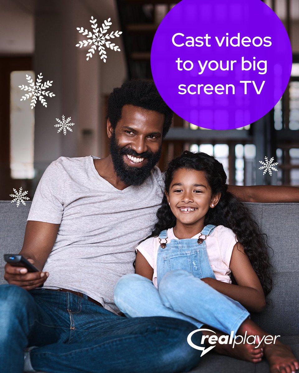 While you're still at home with family over the #holidays, use  the #RealPlayer #app to cast and share your favorite videos with those you love! Get it today for your iPhone or Android at real.com.