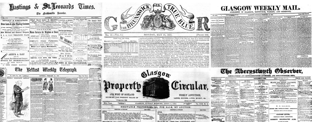BNArchive's tweet photo. We've added 139,424 #NewPages to The Archive over the past 7 days, with 84 titles updated from Aberystwyth to Glasgow, from Hastings to Belfast. We've also added one new title from 1821, the Brunswick and True Blue. Find the full list of updates here: https://t.co/LUFHaMXyTl https://t.co/BzBbFu4O5Q