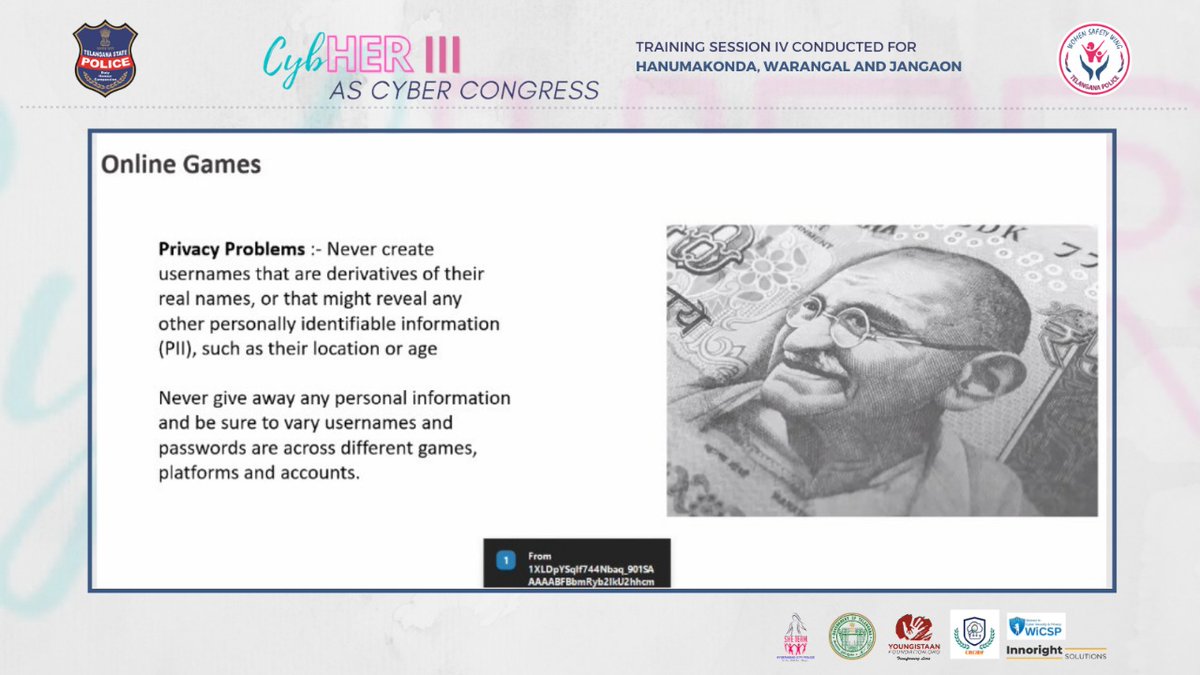 tg_womensafety's tweet photo. మన యంగ్ #CyberAmbassadors కు నేటి నుండి #CyberCongress ట్రైనింగ్ సెషన్ IV మొదలైంది. అందులో భాగంగా హన్మకొండ, వరంగల్,  జనగాం జిల్లాల పిల్లలకు కంప్యూటర్లు ఫోన్లను హ్యాకర్ల బారినపడకుండా ఎలా సురక్షితంగా ఉపయోగించాలి అనే అంశాలపై ట్రైనర్ @vadlamudisail పిల్లలకు అవగాహన కల్పించారు. https://t.co/jgK9Nj0z0m