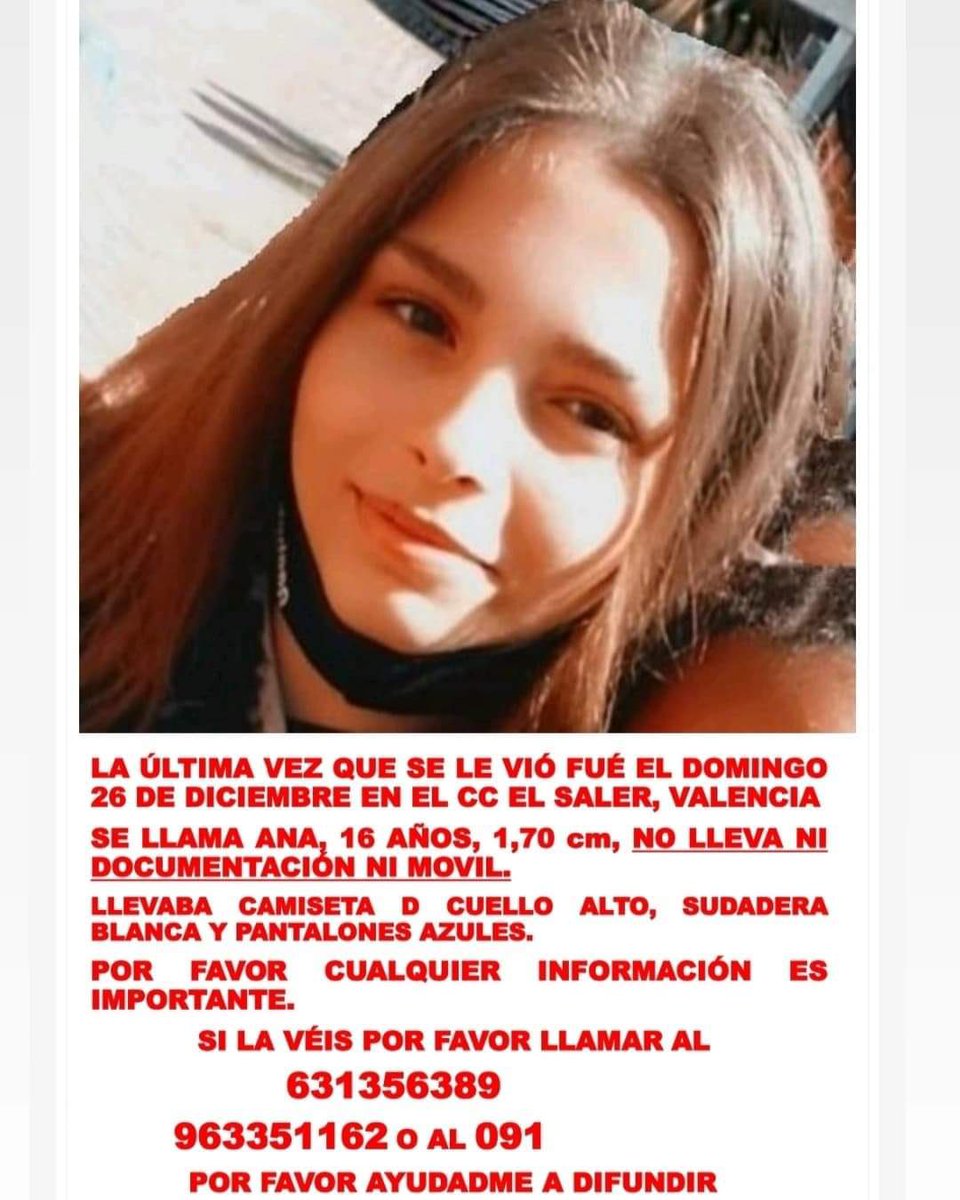 Si alguien puede ayudar, que se ponga en contacto con los teléfonos indicados. Muchas gracias.
(Se agradece Rt)
