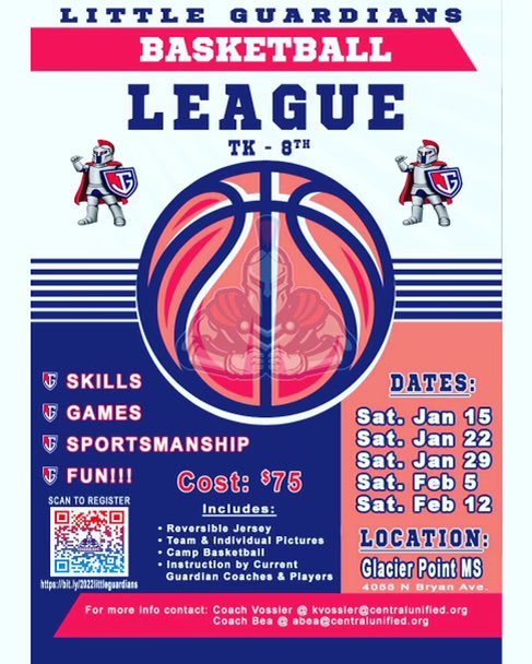 Jgh_wbball would like to invite you to register for our inaugural Little Guardian’s League. Hosted by the Boys and Girls basketball programs at Justin Garza High school registration details are on the flyer!! #standformore #futurebeginsnow #jgh_bball #jgh_mbball