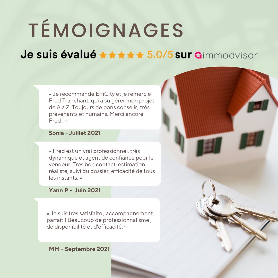 ⭐️⭐️⭐️⭐️⭐️ #témoignages <a href="/EffiCity/">efficity</a> <a href="/Immodvisor/">Immodvisor</a>