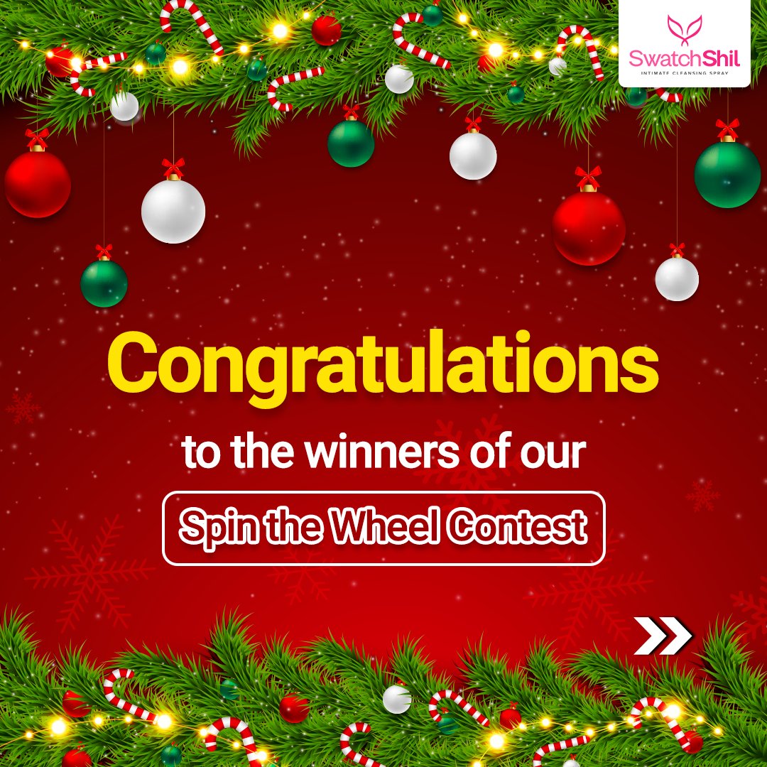 swatchshil's tweet photo. Heartiest congratulations to the winners of our Spin The Wheel Contest!
To claim your prizes, please drop us a message in our inbox. 
Follow our page and keep an eye on our page for more such contests.
Happy Holidays!
#Contest #ContestPost  #ContestWinners  #WinnerAnnouncement https://t.co/CvDB8ty8Im