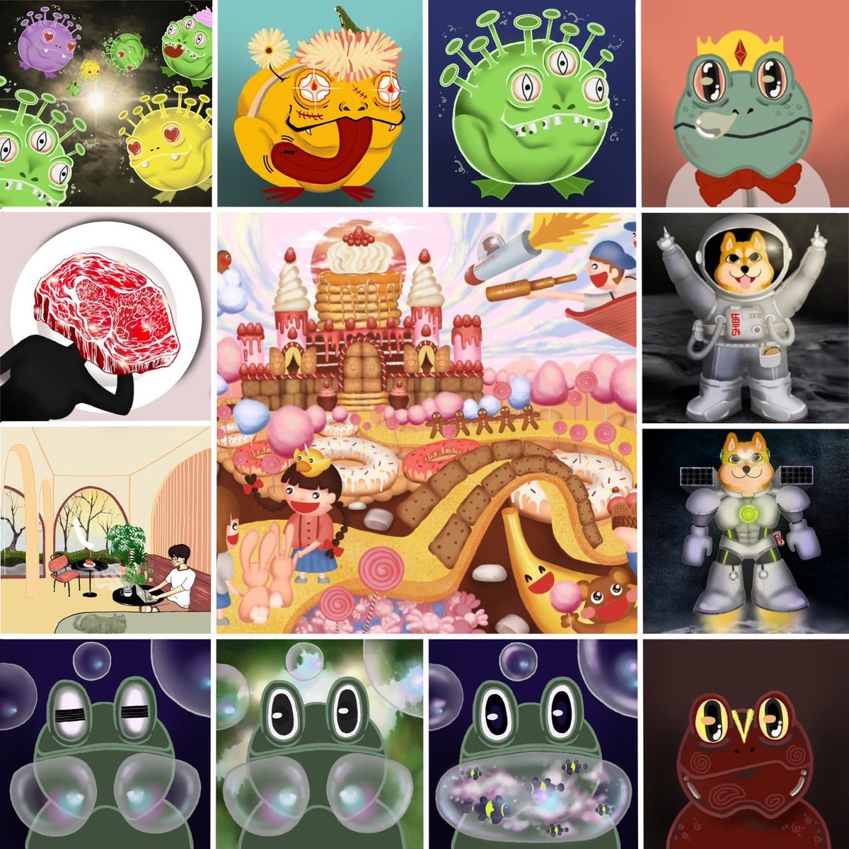 My started works in 2021. Keep going. Keep creating the wonderful artworks to the world. 🥰🤟🏻❄️☃️🎄 Happy New Year 2022. I wish everybody have the good times and good luck in the new year. #nft #nftopensea #NFTCrypto #NFTTHAILAND #NFTCommmunity #nftcollector