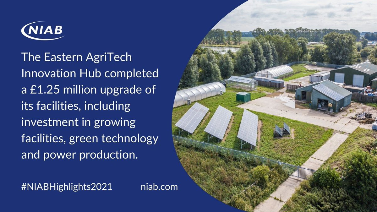 niabgroup's tweet photo. This year, with @Agri_Tech_E and partners,  we completed an upgrade of the @InnovationHub1 

The Hub promotes reducing unsustainable crop and food waste and supports start-up small or medium sized enterprises.

Read the full story ➡️ https://t.co/AFIKW6T7zp #NIABHighlights2021 https://t.co/pMREcL3vpL