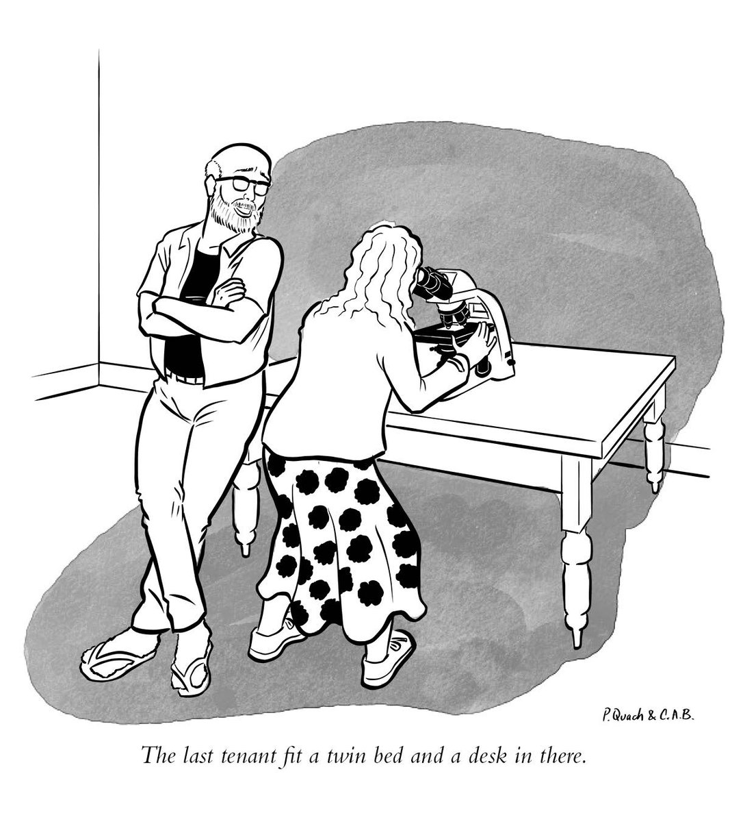 pbquach's tweet photo. Apartment hunting in NYC in this week’s cartoon with @CAlonsoBejarano  #apartment #nyc #tinyhome https://t.co/wgLXCwl6BF