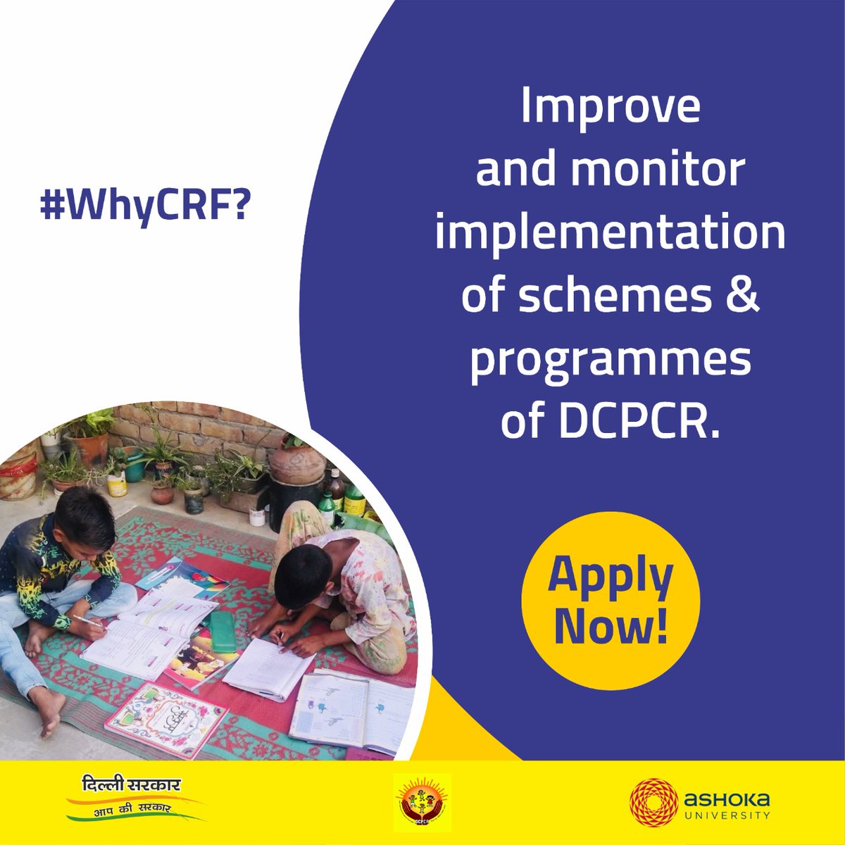 ChildFellowship's tweet photo. #ChildRightsFellowship #DCPCR #CRFhiring #WhyCRF
An exciting full-time opportunity for young professionals to work in the child rights sector. Applications for the 2022-23 cohort are live! To apply, visit https://t.co/hYDn5UmcFe
@AtishiAAP @AnuragKunduAK @DCPCR @AshokaUniv https://t.co/sGIgKDlaI2