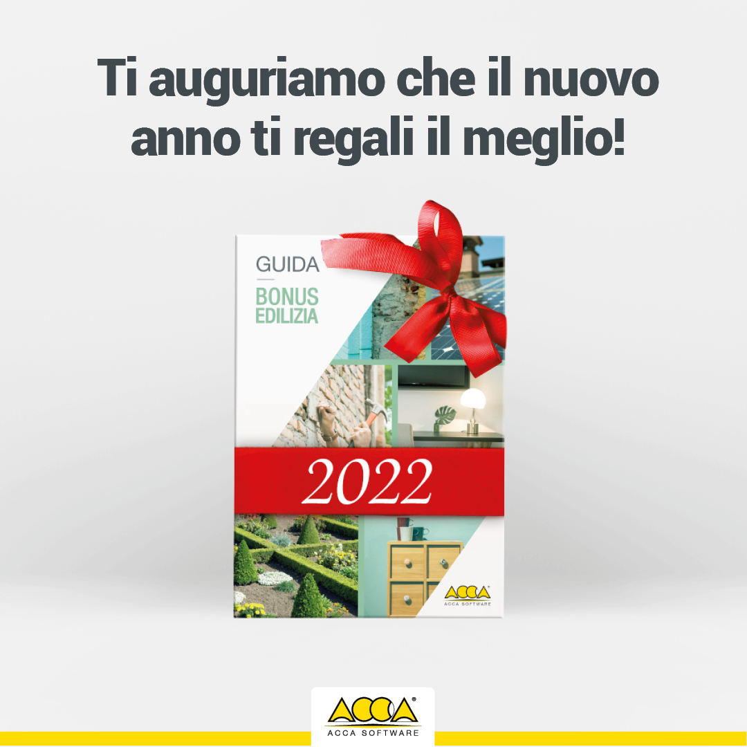 ACCAsoftware's tweet photo. Noi iniziamo regalandoti la guida per scoprire tutte le novità sui #bonus per l’edilizia nel 2022, aggiornata alla nuova legge di bilancio.
Buon 2022 ✨
Scarica subito il tuo regalo > https://t.co/KBl6YjGmW9
#ACCAsoftware #superbonus https://t.co/u0SNIRtquQ