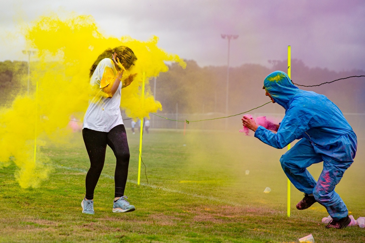 NorthLindsey's tweet image. Our colour run was a lot of fun, it was lovely to see both students and staff participate in this annual extravaganza! #September2021