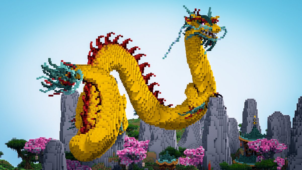 Mithrintia's tweet image. 🐉 Did you see this dragon in our Kobi-San cinematic?

🏗️ Built by @Preyslie 
📸 Render by @Squarish777 

Watch the video and spot it here!
youtu.be/XG9p-4FlU9k

#minecraft #minecraftbuilds #voxelart