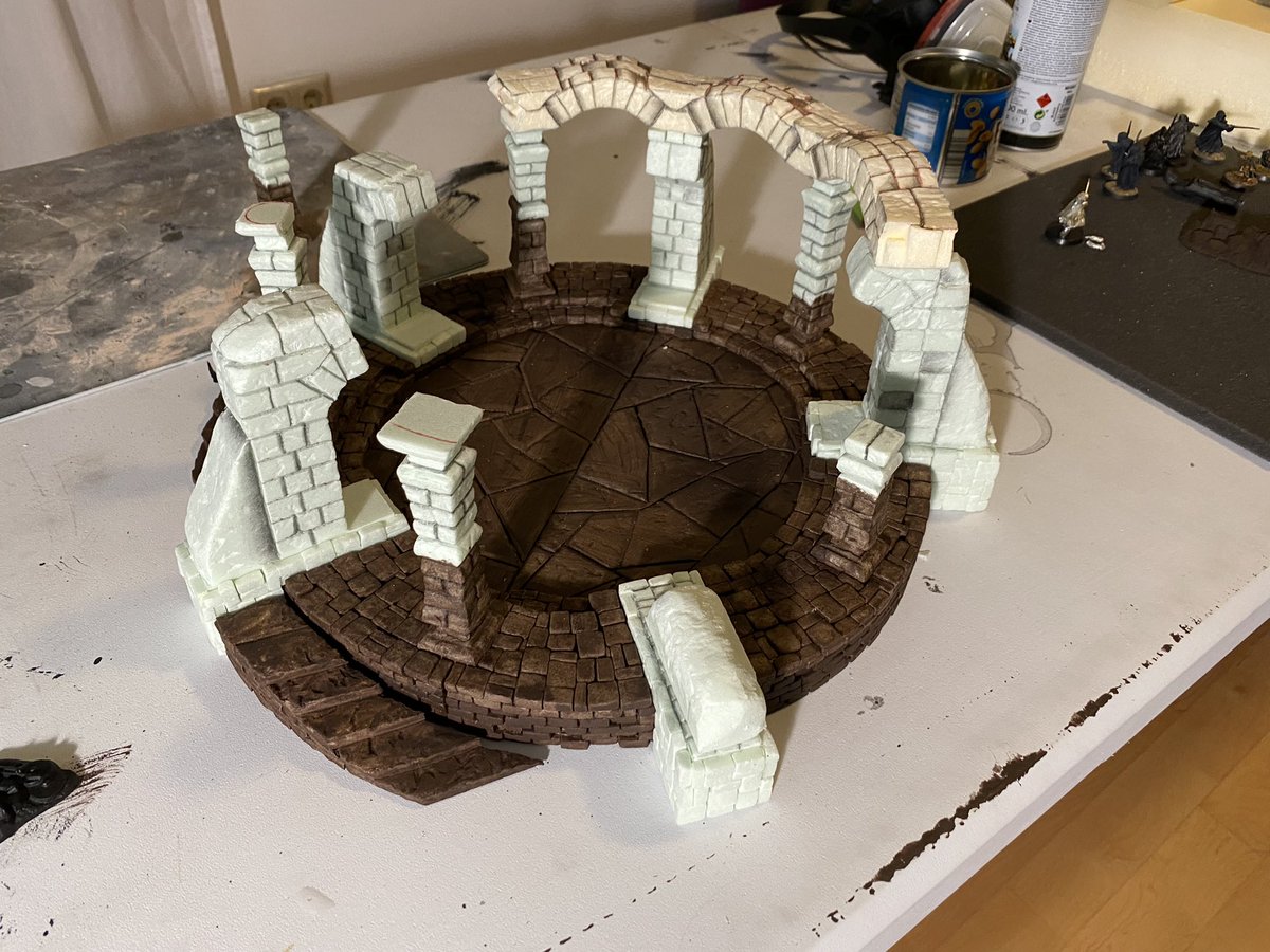 JulianWeber20's tweet photo. I’m calling it “done”, well, the foam-work is done. Now onto painting and weathering and green keeping. #wip #LOTR20 #weathertop #amonsul #mesbg #lotr #hdr https://t.co/vHV2W8Df1c
