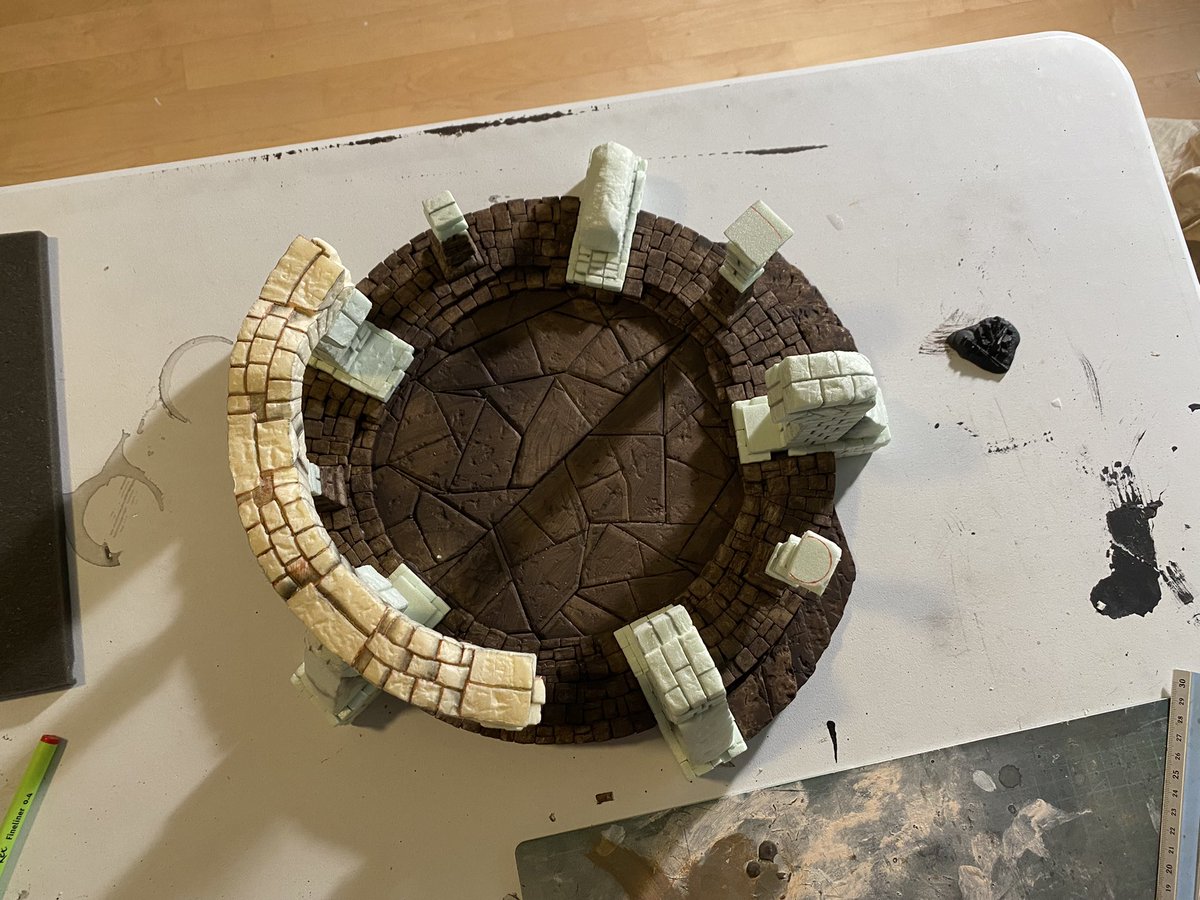 JulianWeber20's tweet photo. I’m calling it “done”, well, the foam-work is done. Now onto painting and weathering and green keeping. #wip #LOTR20 #weathertop #amonsul #mesbg #lotr #hdr https://t.co/vHV2W8Df1c