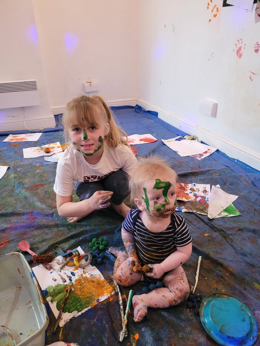 Fun afternoon out with my crazy two.... I'm sure I'm in the wrong job! #messyplay #sensory #getmessy #maternityleave