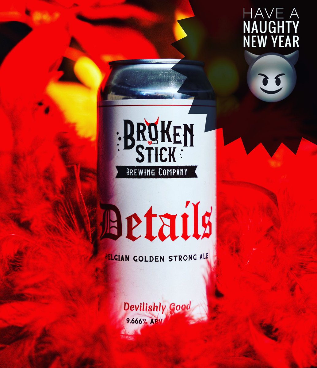 You were good all year and Santa was nice to you but time to have a little bit of fun and start the new year off by being a little naughty with our…

Details
Belgian Golden Strong
9.666%

Available in store and online now. 

brokenstickbrewing.com/product-page/4…

#devil #craftbeer #613beer