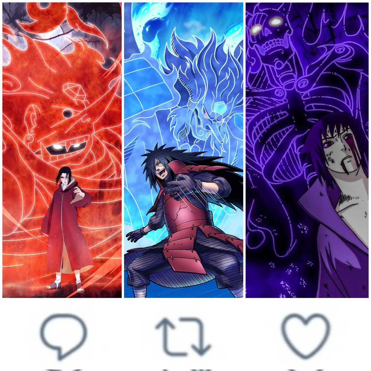 isbelitoCobain2's tweet photo. "Del los Dioses Uchihas"
Cuál crees que es el mejor Susanoo?
Itachi.           Madara.       Sasuke. https://t.co/mTIvMHUeN3