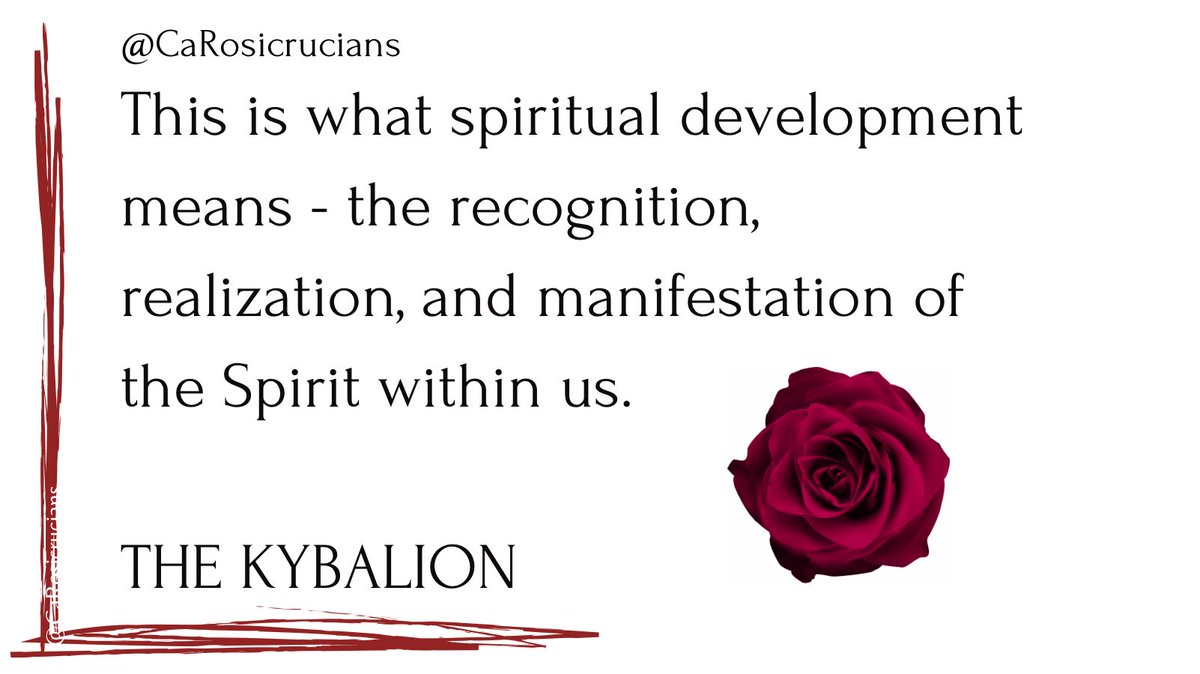 CaRosicrucians's tweet photo. This is what spiritual development means - the recognition, realization, and manifestation of the Spirit within us.

THE KYBALION

#rosicrucian #amorc #mystic #philosophy #rosecroix #consciousness #wisdom #rosicrucians #mysticism #rosecross #rosicruciansincalifornia #spirituality https://t.co/Jvqh8VbP3N