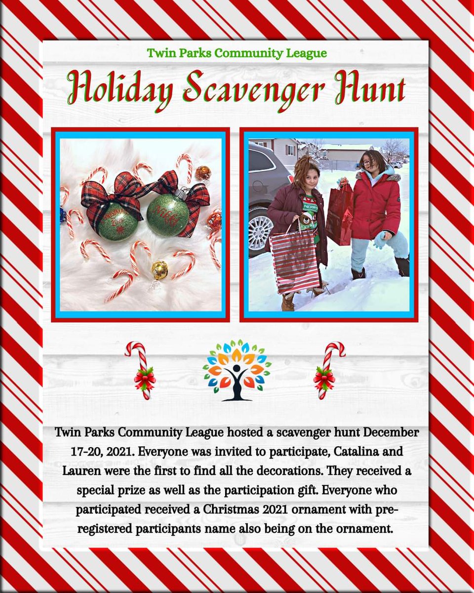yegtpcl's tweet photo. Thank you to everyone who participated in our scavenger hunt and Santa letters. Congratulations to the winners of the scavenger hunt! #twinparkshasspirit https://t.co/4OnuT6hf5t