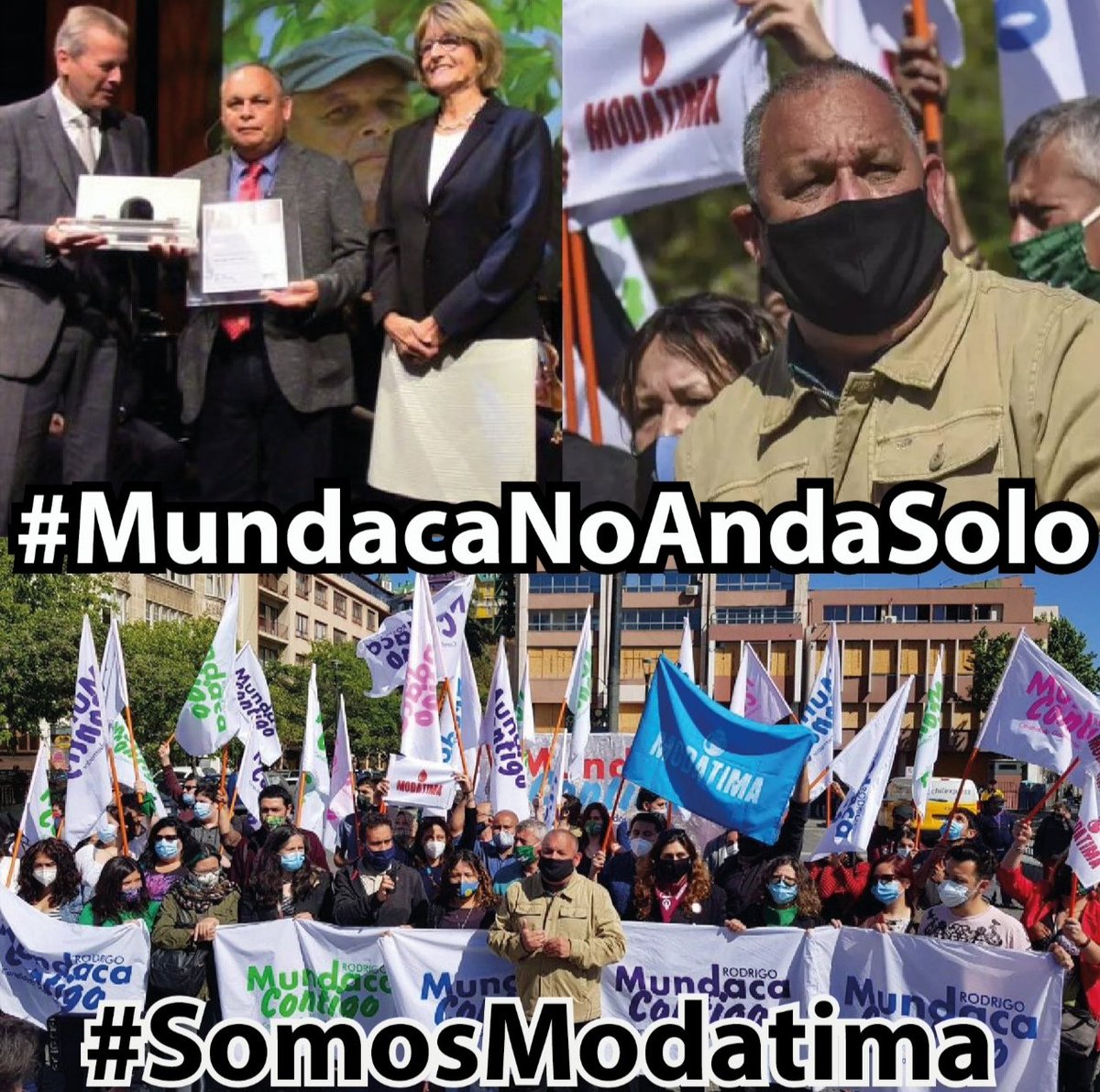 maca_pereira's tweet photo. Desde MODATIMA con fuerza decimos #MundacaNoAndaSolo No bajaremos los brazos #SomosModatima Apoyamos y defenderemos a nuestro compañero Rodrigo Mundaca
#MundacaNoAndaSolo #TodosDefendemosElAgua #ModatimaSeDefiende
#SomosModatima https://t.co/7w6Oe79XuQ