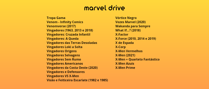 DrivMarvel's tweet photo. Essas são as HQ's que estão disponíveis até o momento no Marvel Drive https://t.co/aG9ZiZntdZ https://t.co/mxIG0m1JLr