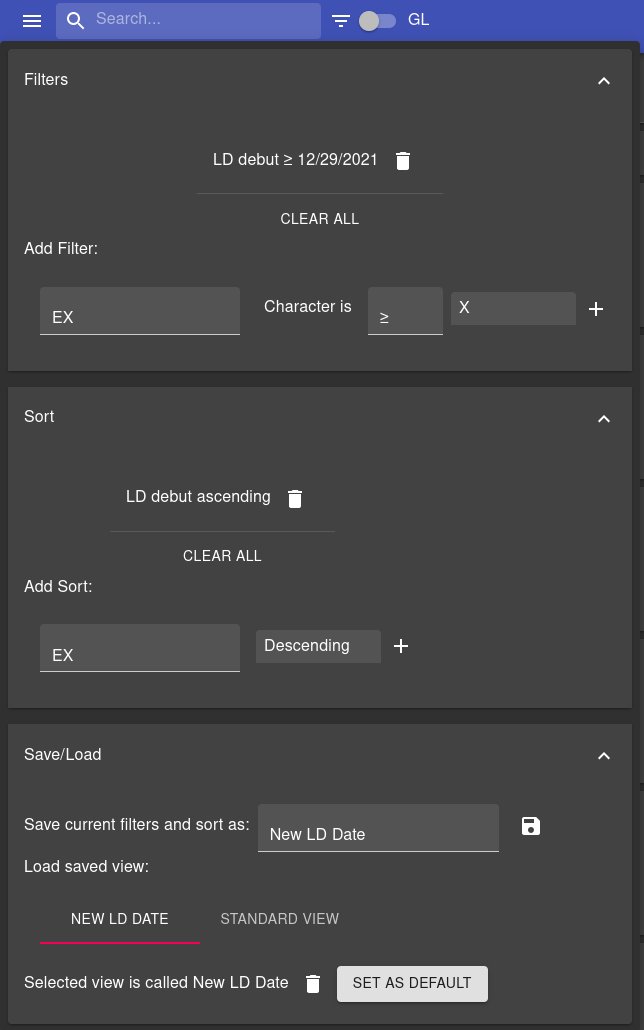 FFOOtip's tweet photo. New update! You can now save sets of filters and sorts, load them, and set them as your default view! Also included in this update is... 1/3 https://t.co/zBH5QgEPHJ