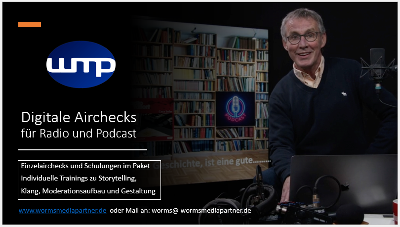 viktor_worms's tweet photo. Digitale Airchecks, Radioschulungen (single oder im Team) auch 2022. Alle Infos und Preise wie auch die Termine unserer Präsenz-Workshops: https://t.co/LcPvyubL6Q #podcastschulung #radiotrainings #airchecking #wormsmediapartner https://t.co/Hg69pxrgIs
