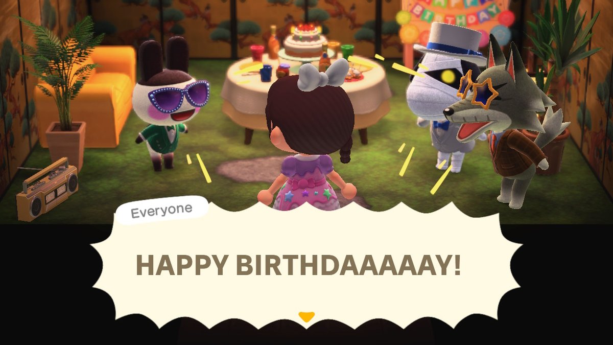 PettyBeach's tweet photo. Animal Crossing birthday party #AnimalCrossing #ACNH #NintendoSwitch https://t.co/PVIX5Tbw01