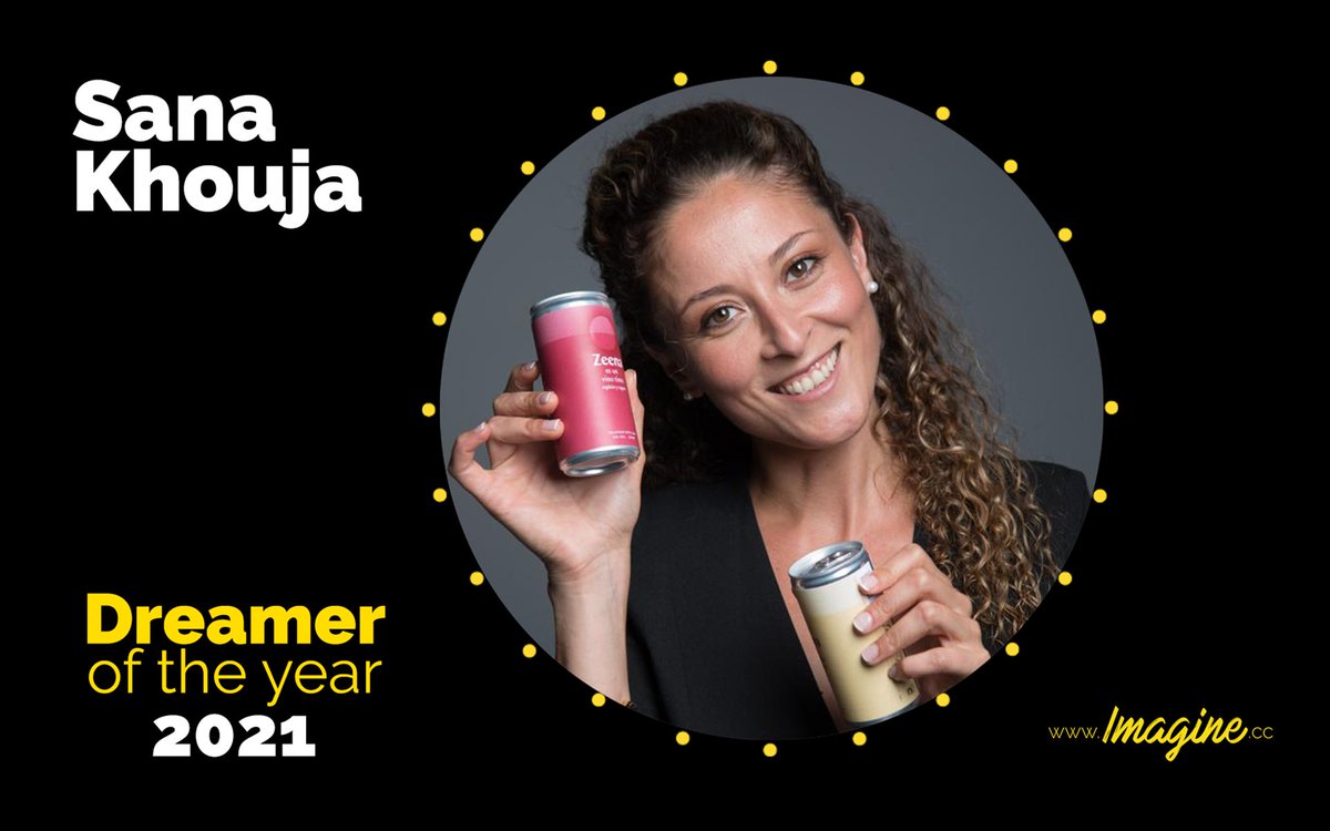 Lapsob's tweet photo. Sana Khouja Dreamer of the year 2021. 
Congrats @skhouja ! @drinkzeena @imaginecc  #dreamerswhodo . Blog post: https://t.co/fFbPHuOKdl https://t.co/bDjioOPaTR