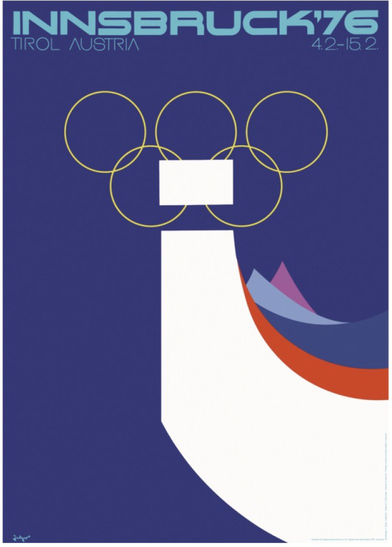 The poster for Innsbruck 1976 was designed to represent multiple sports and features a stylised design of a single skate. ⛸

Which sports do you see? 🧐 #OlympicPosters