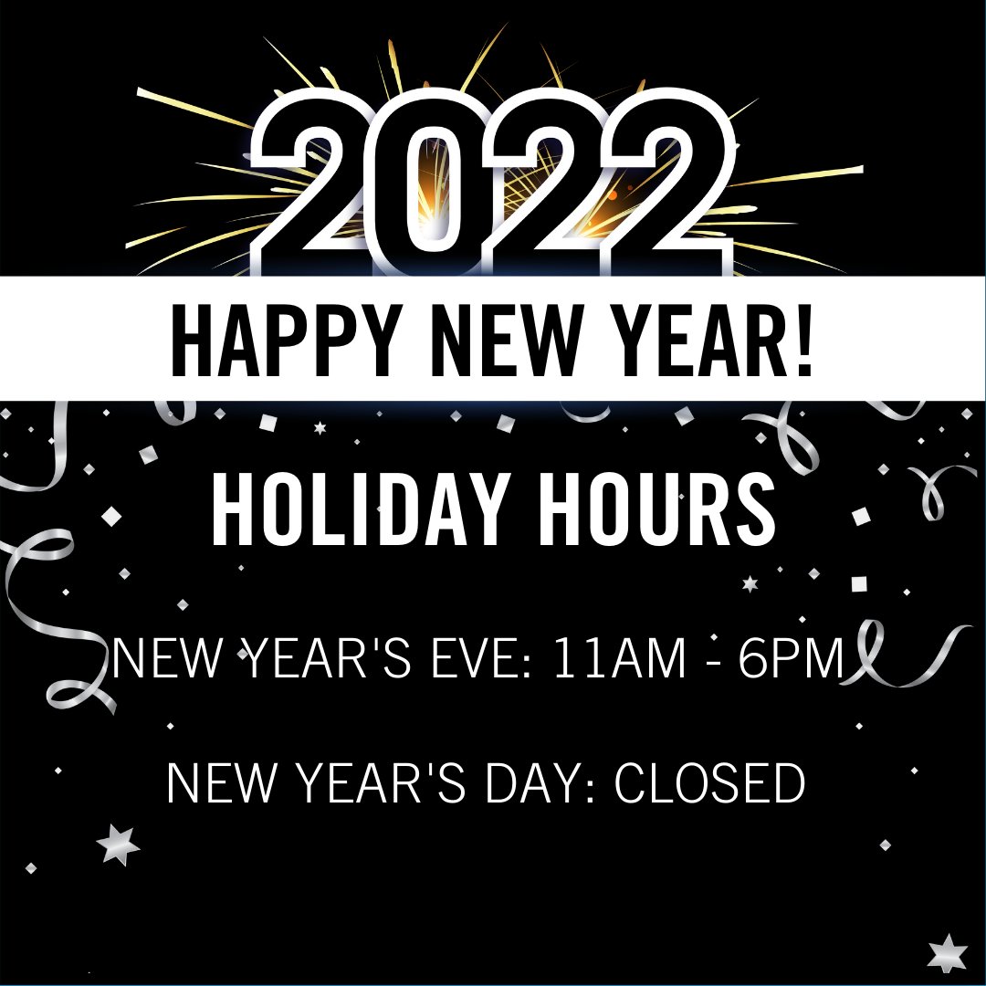 Have you checked your stash lately? Make sure to get your necessities for the NYE festivities before the rush! Just a reminder we will be closing early tomorrow 12/31 and closed all day 1/1 to celebrate the New Year.