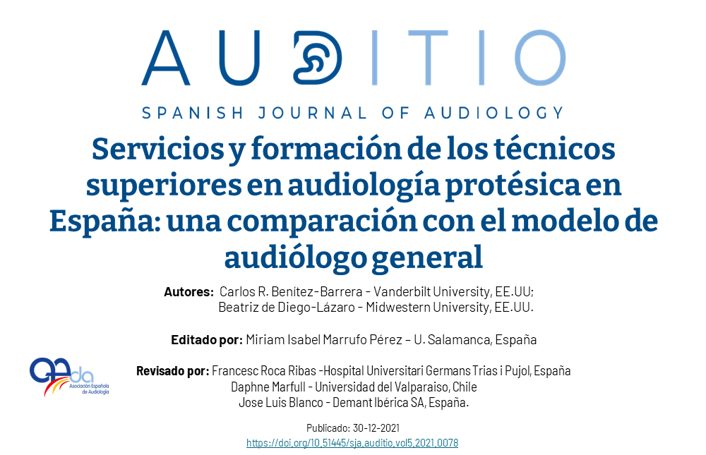 auditioSJA's tweet photo. Nuevo artículo: "Servicios y Formación de los Técnicos Superiores en #Audiologia #Protesica: Una Comparación con el Modelo de #Audiologo General" por Benítez-Barrera y De Diego-Lázaro.
https://t.co/TWqS6PugY0 https://t.co/qI7MjLC6ub
