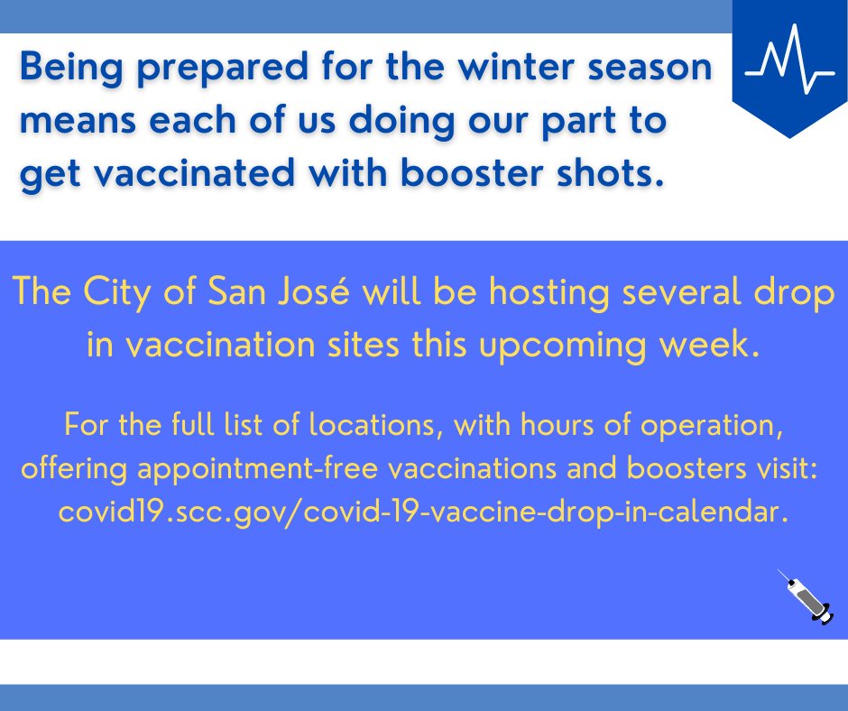 sliccardo's tweet photo. Express your love and thanks to our community this holiday season by getting your booster shot! To see the full list of locations offering appointment-free vaccinations and boosters, visit —> https://t.co/lhVHycuMSH https://t.co/KwzLzNFKnr