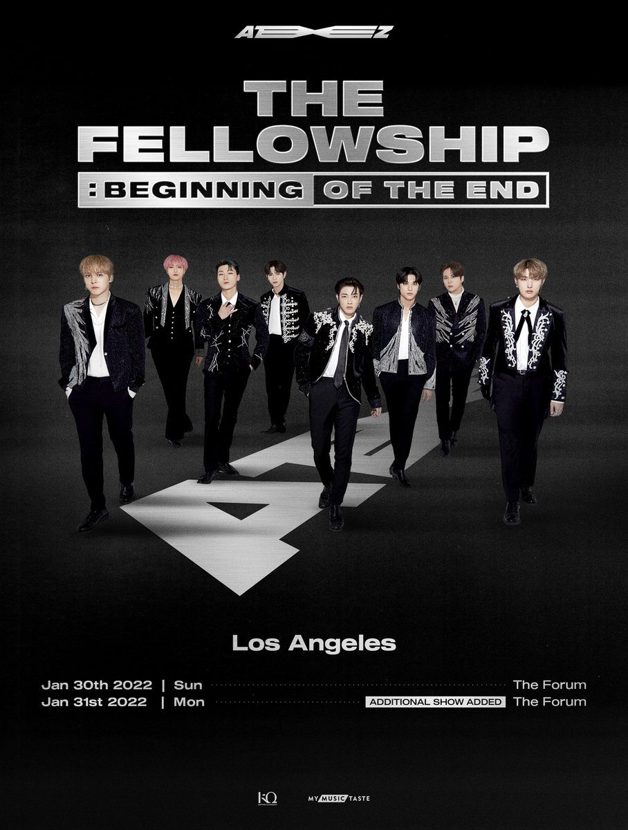_mymusictaste's tweet photo. Additional Tickets for ATEEZ WORLD TOUR THE FELLOWSHIP: BEGINNING OF THE END in LOS ANGELES additional show of January 31, 2022 are now open for sale 

🎟️👉 https://t.co/3G97rwZ7EO

#ATEEZ #ATEEZinLA #TheFellowship #Beginning_Of_The_End https://t.co/JgPBMccbzr