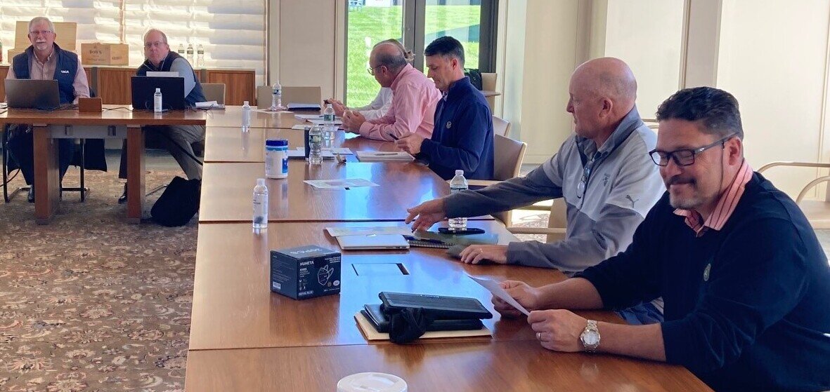 12 Memories of 2021: November - <a href="/ASGCA/">ASGCA Home Offices</a> members Jim Cervone and Forrest Richardson were two of the industry leaders meeting <a href="/USGA/">USGA</a> headquarters this week to review data and provide comment concerning the Distance Insights program.  <a href="/ForrestPhx/">Forrest Richardson</a>