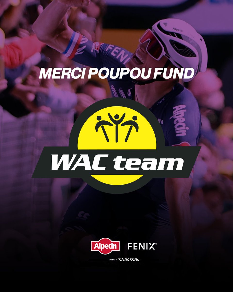AlpecinPT's tweet photo. We're proud to announce #WACTeam as the 3rd organization to receive support from the #MerciPoupou fund! ππ
WAC Team is one of the oldest cycling clubs in Flanders, having been around for 80 yrs. It has a strong heart for youth, has 125 members and runs entirely on volunteers. https://t.co/EWoegsyemT