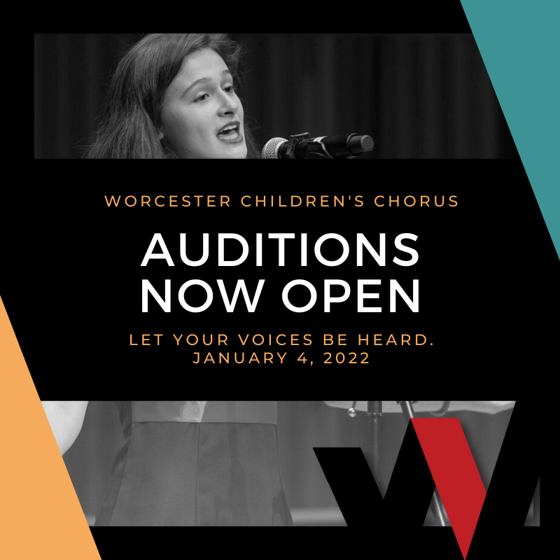 pakmusicMA's tweet photo. Our Partner-in-Music Worcester Children's Chorus has open audition spots for youth age 8-18 at their January 4th audition. Sign up today and join a chorus of dedicated young singers passionate about musical excellence! https://t.co/UhqRqGMQgA