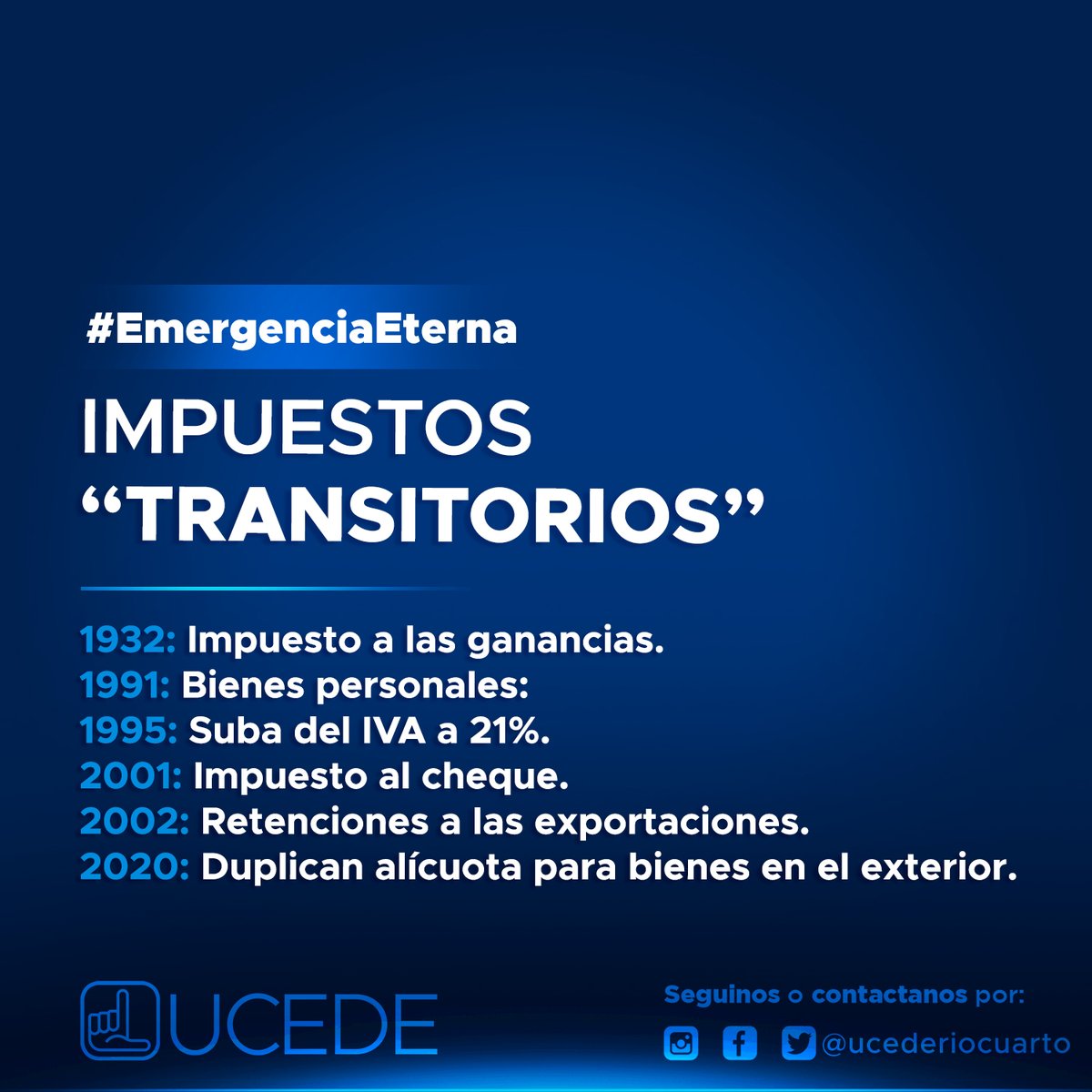 ucederiocuarto's tweet photo. "Nada es tan permanente como un programa temporal del gobierno" - Milton Friedman

#EmergenciaEterna #BajenLosImpuestos #RebeliónFiscal #RebeliónFiscalYa https://t.co/ziA63HA26k