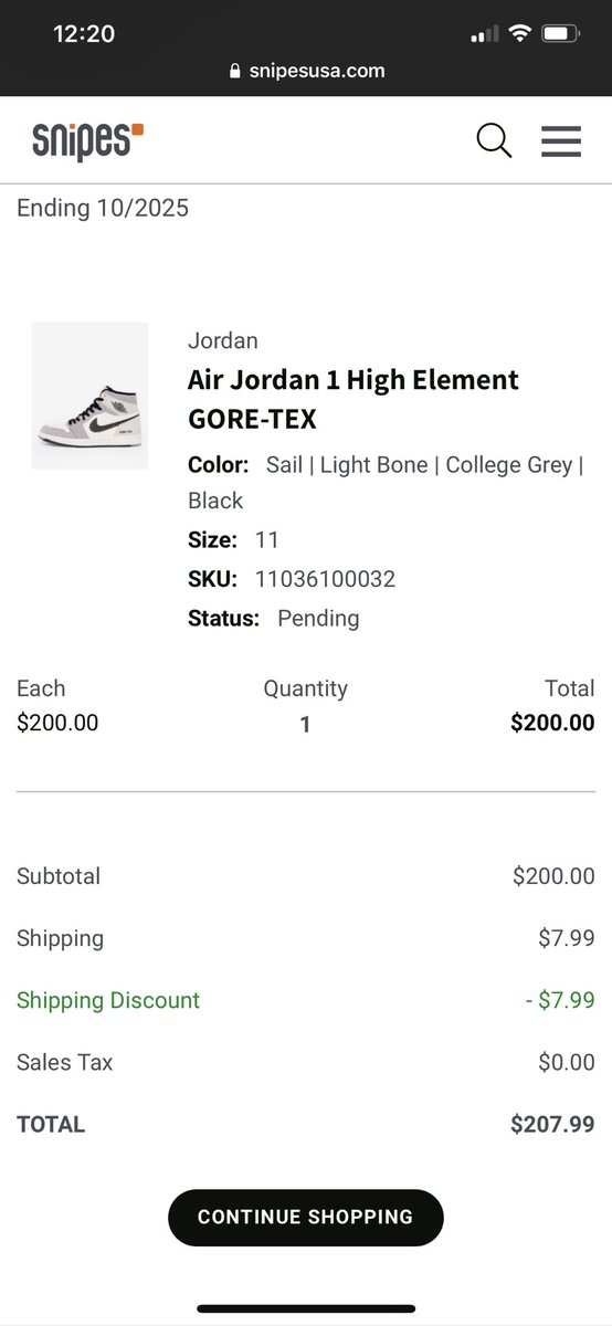 HythereTM's tweet photo. @snkr_twitr I kept refreshing and refreshing for like 10 minutes straight and finally managed to secure a pair in my size W baybeeee🤩🤩🤩 https://t.co/j99aukOt4B