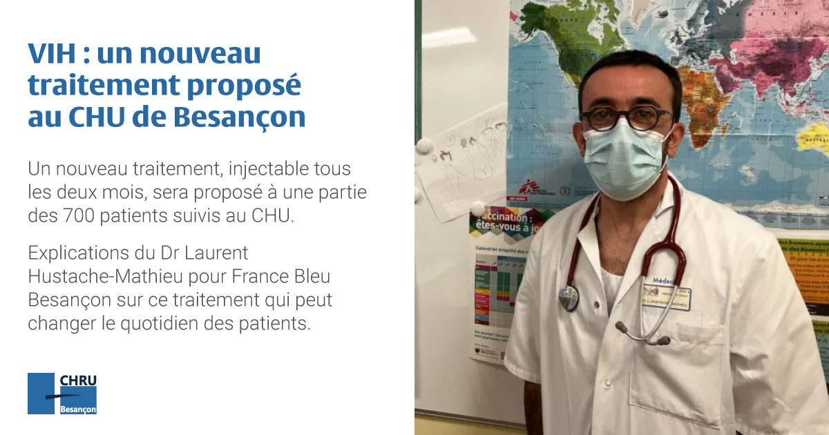 #VIH : un nouveau traitement, injectable tous les 2 mois, sera proposé à une partie des 700 patients suivis au <a href="/CHUdeBesancon/">CHU de Besançon - Rejoignez-nous sur Bluesky</a>. Explications du Dr Laurent Hustache-Mathieu pour @bleubesancon sur ce traitement qui peut changer le quotidien des patients. francebleu.fr/infos/sante-sc…